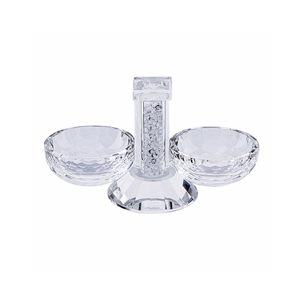 ART Judaica Crystal Salt Stand 8x15 Cm With Glass Chips