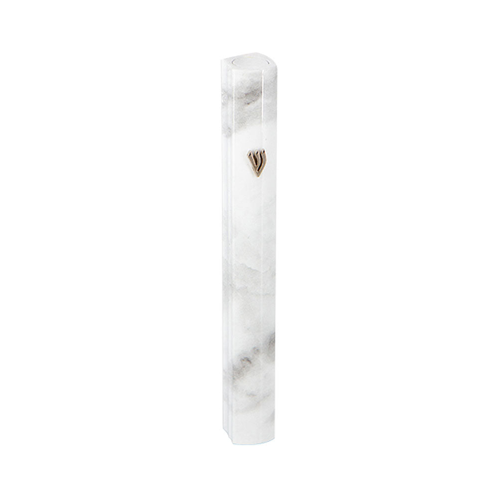 ART Judaica Aluminum Mezuzah 15 Cm 3d Painted white Marvel