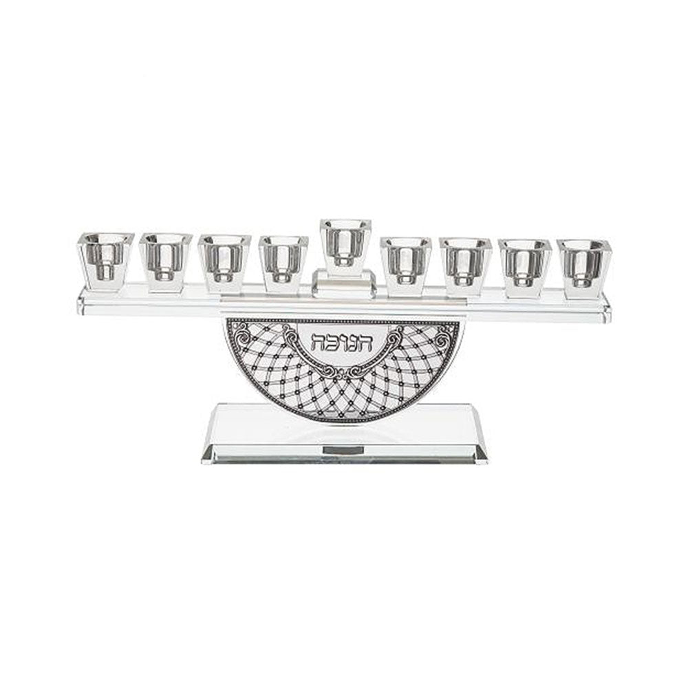 ART Judaica Crystal Elegant Hanukkiah 37x16 cm