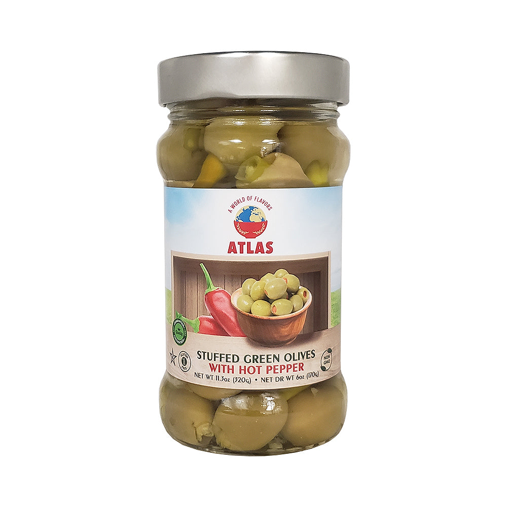Atlas Stuffed Green Olives With Hot Pepper
