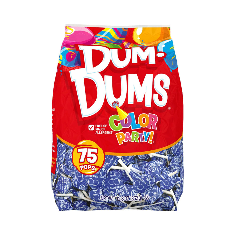 Dum Dums Blue Color Party Pops 75 ct