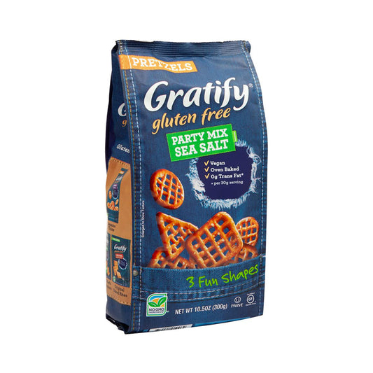 Gratify Gluten free pretzels party mix sea salt  10.5 oz