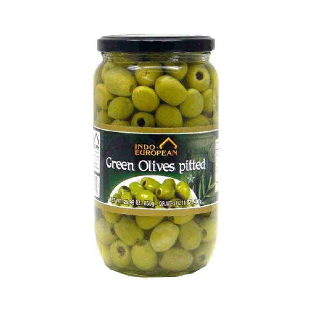 Indo European Pitted Green Olive 30oz