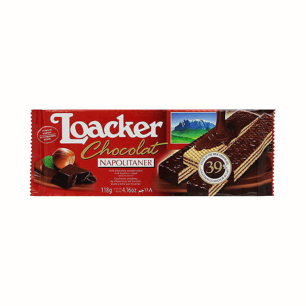 Loacker Napolitaner Chocolate Wafer With Hazelnut 4.16 oz