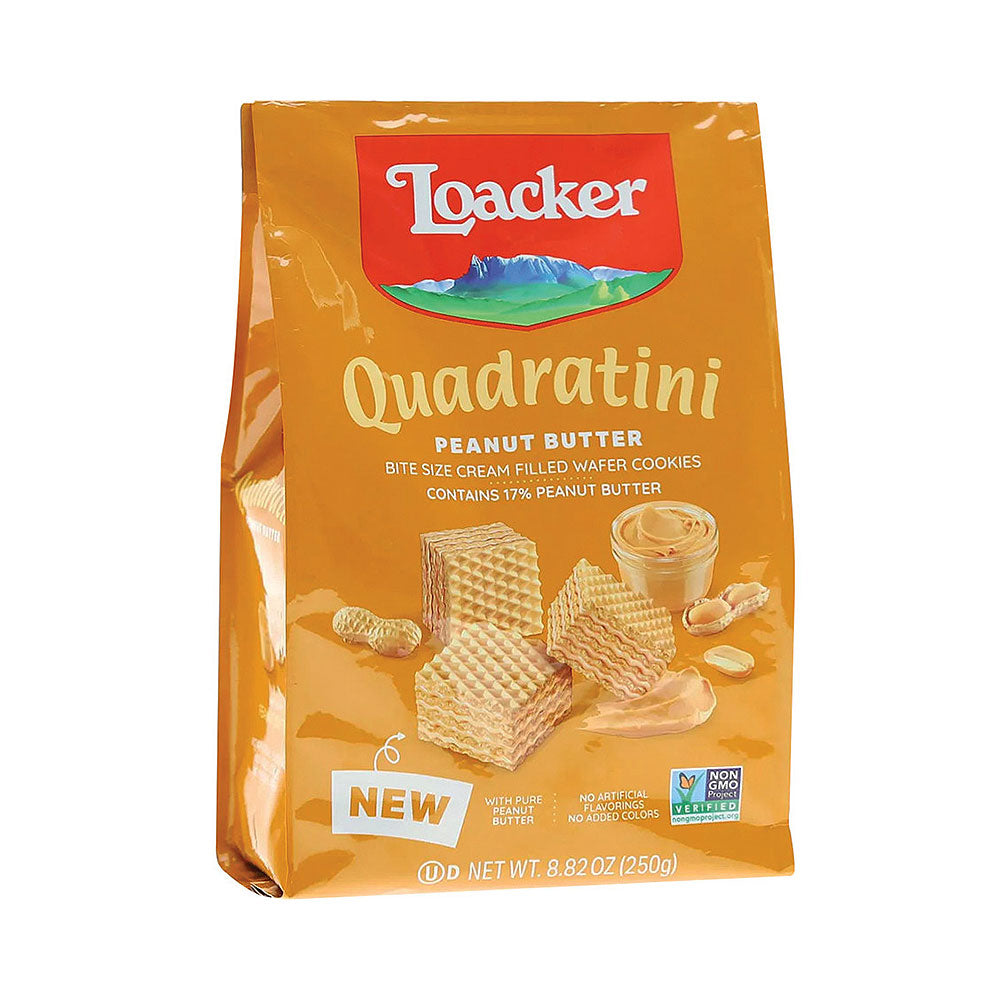 Loacker Quadratini Peanut Butter Wafer Cookies 8.82 oz