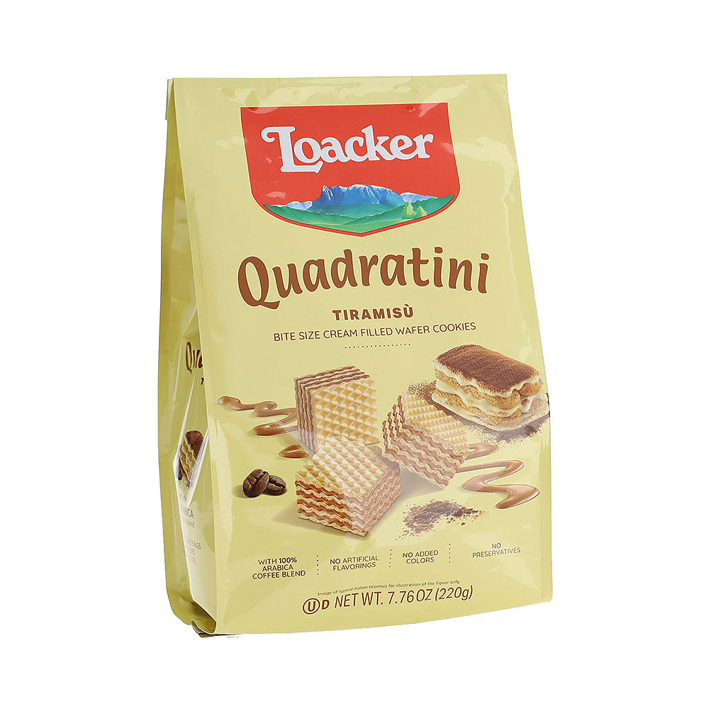 Loacker Quadratini Tiramisu Bite Size Wafers 7.76 oz
