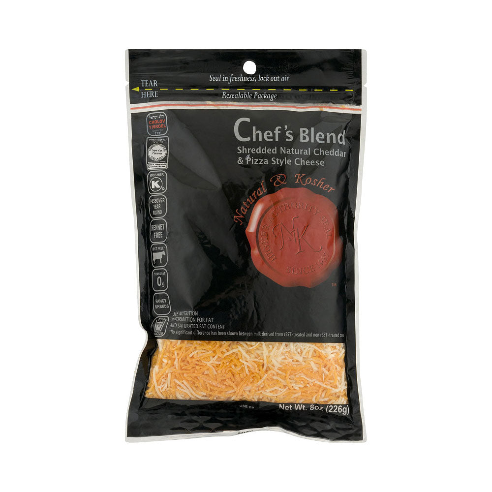 Natural & Kosher Pizza Cheff Blend Shredded Cheddar Cheese 8oz