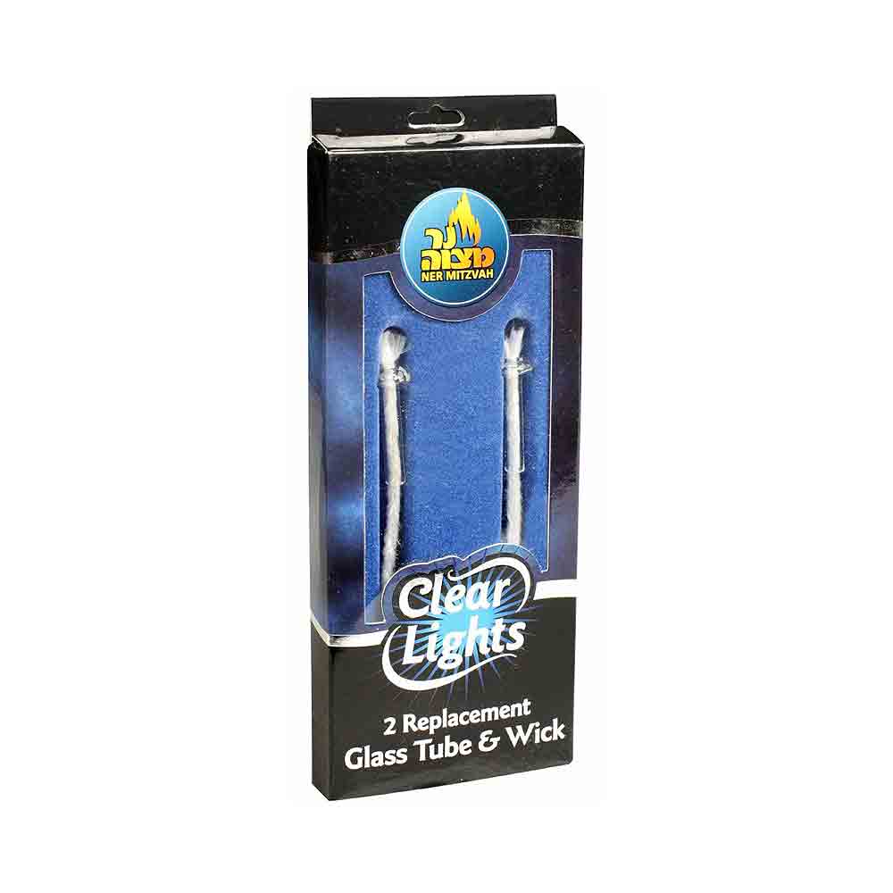 Ner Mitzva Clear Light 2 Replacement Glass Tube & Wick