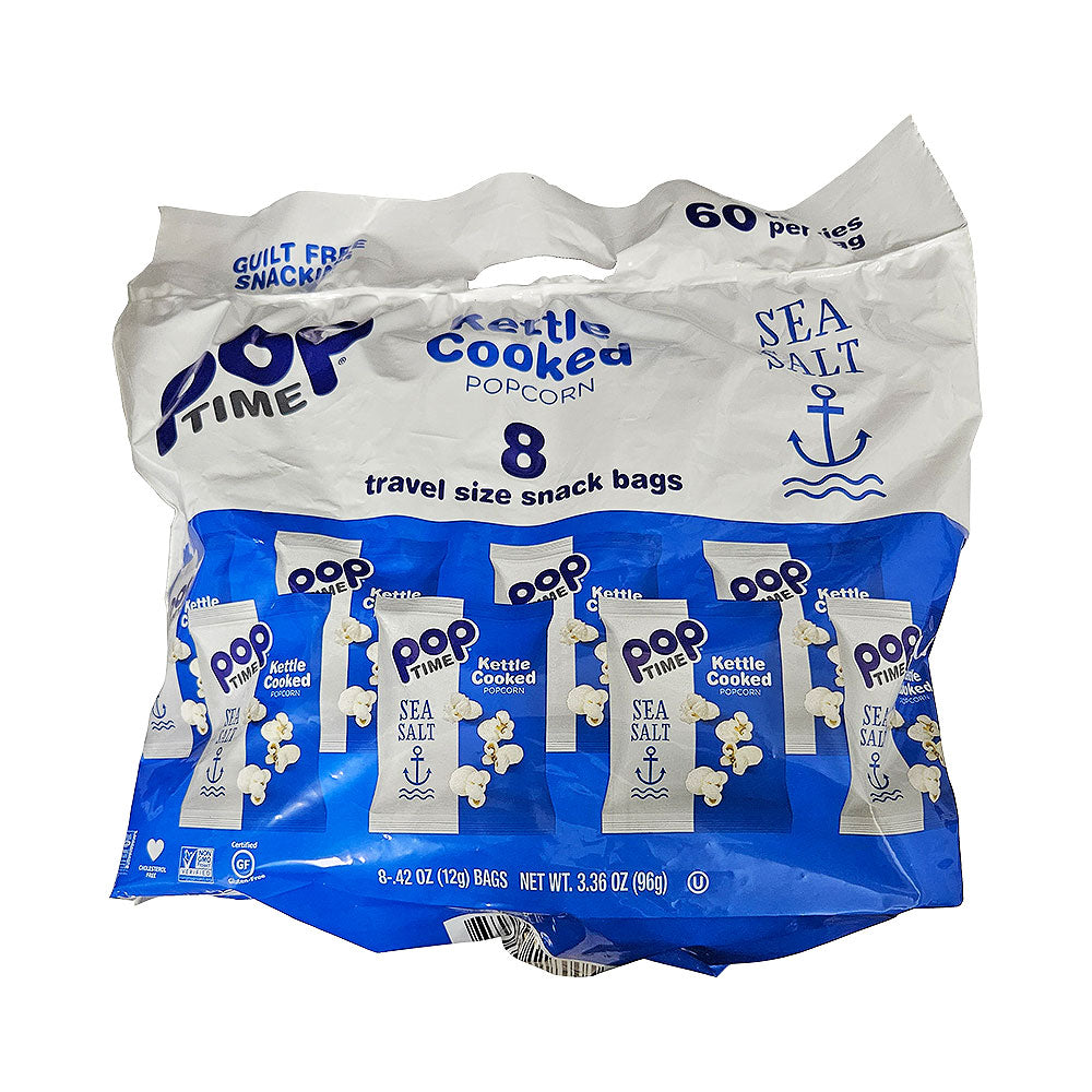 Pop Time Kettle Cookes Popcorn Sea Salt 8pk