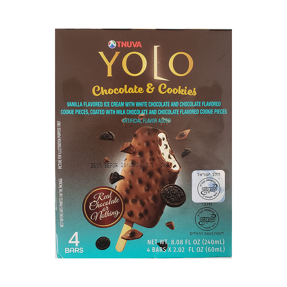 Tnuva Yolo Chocolate & Cookies Ice Cream Bars 4 pk