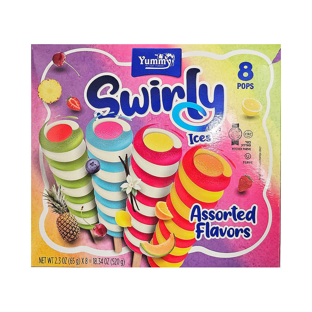 Yummy Swirly Ice Pop Assorted Flavors 8 pk 18.34 oz