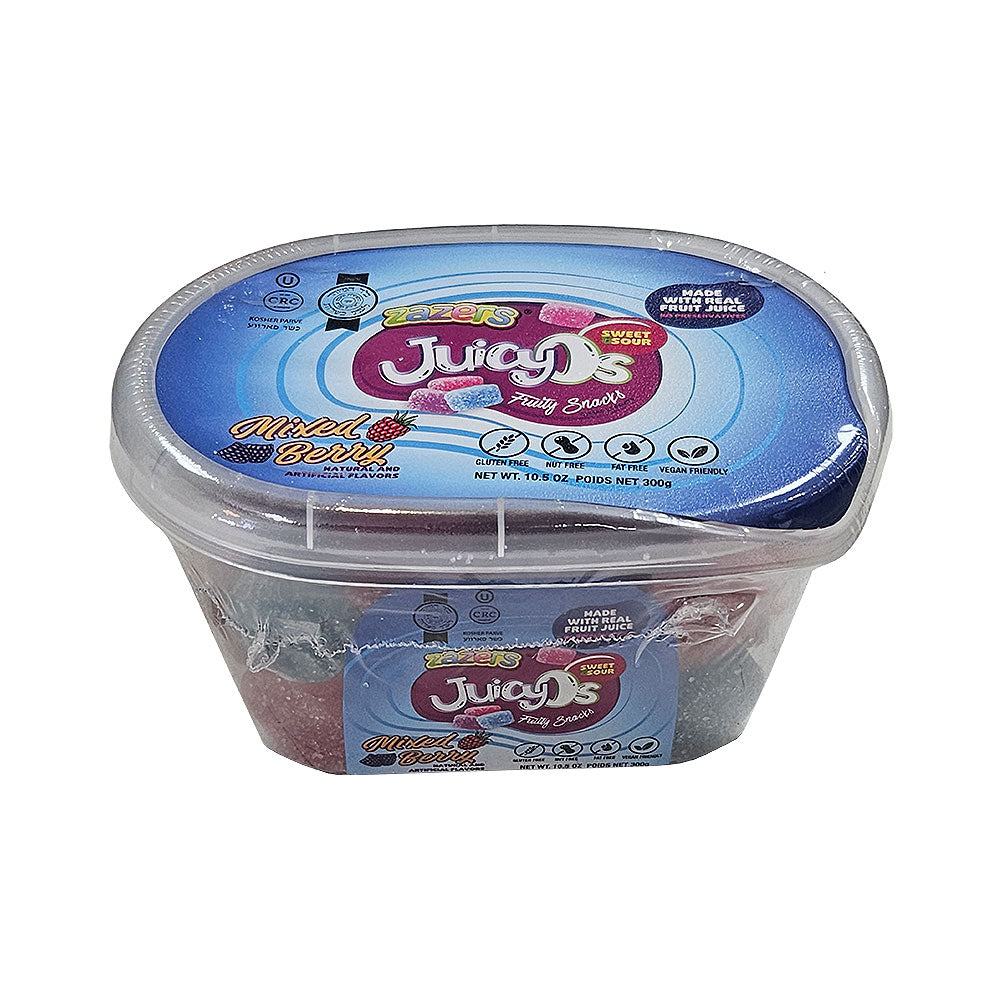 Zazers JuicyOs Mixed Berries Tub Sweet & Sour 10.5oz