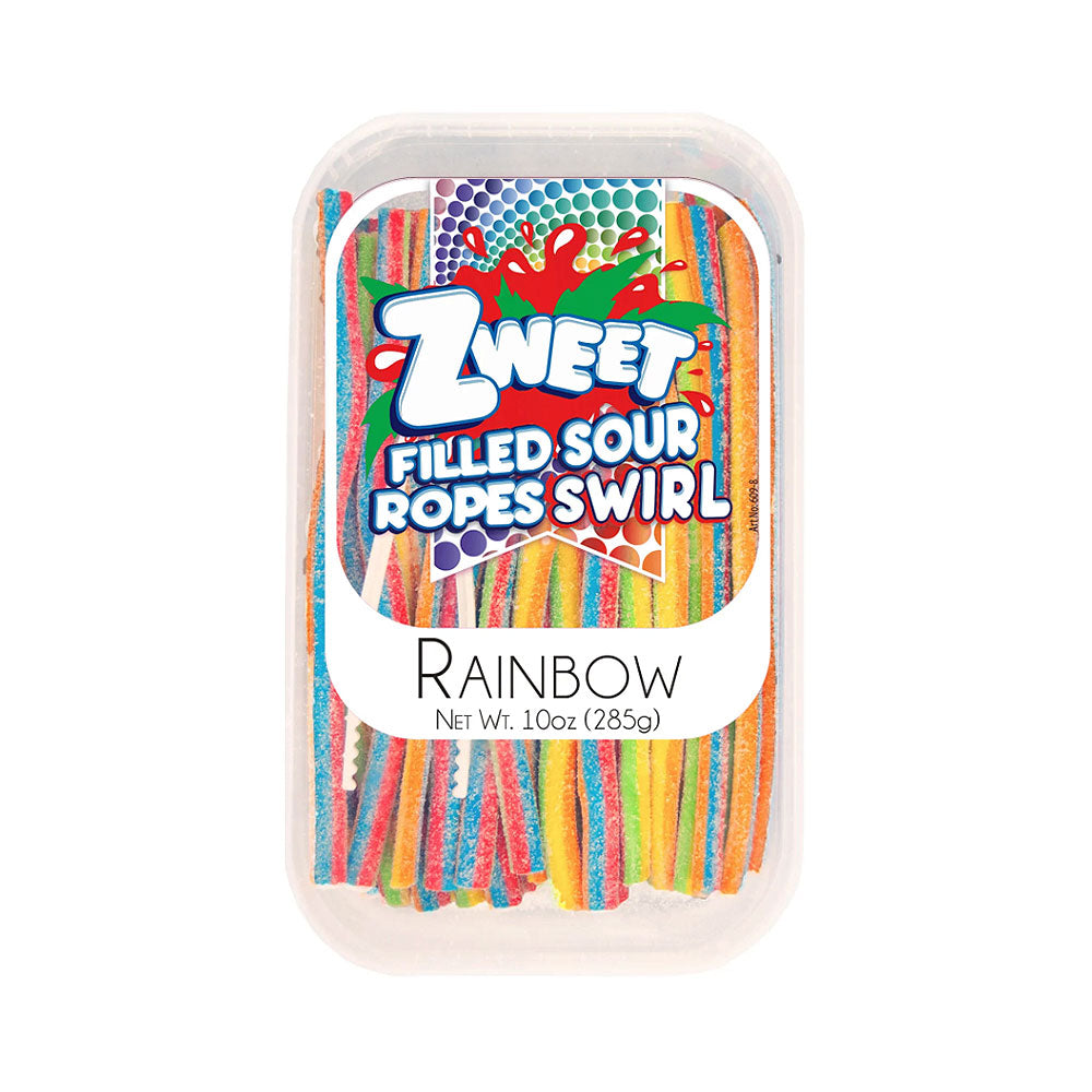 Zweet Filled Sour Ropes Swirl Rainbow 10 oz