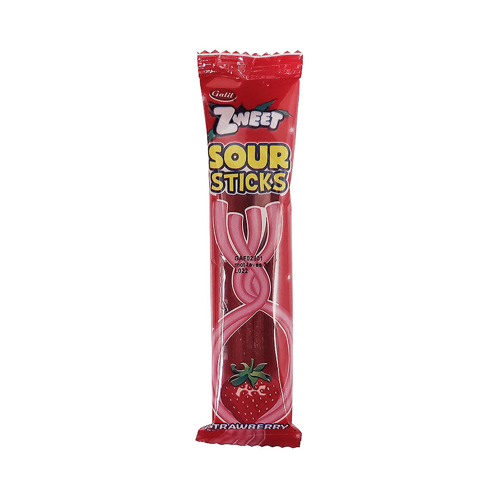 Zweet Galil Sour Sticks Strawberry Flavored Sour Candy 20 gr
