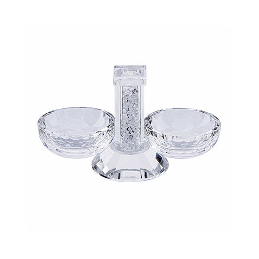 ART Judaica Crystal Salt Stand 8x15 Cm With Glass Chips