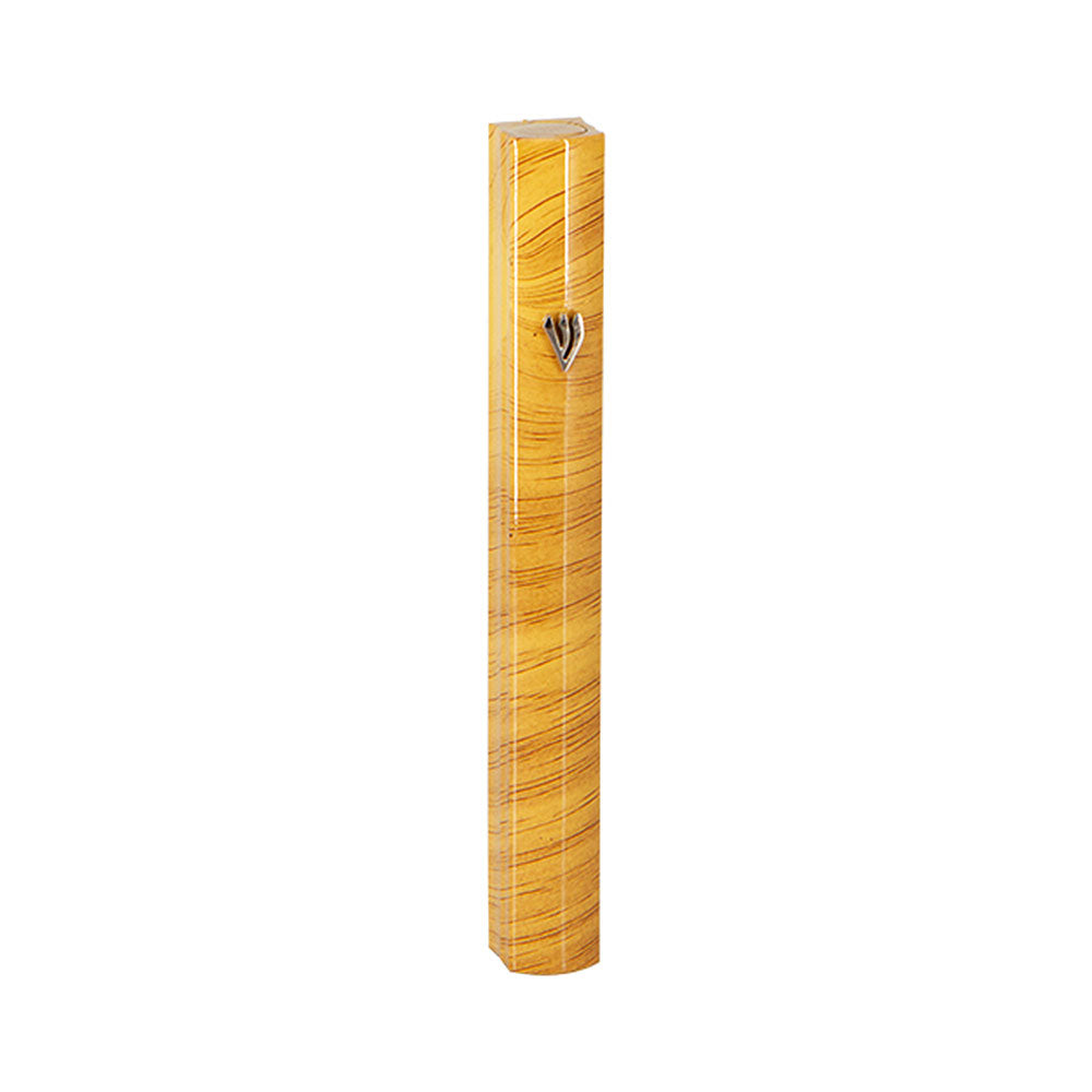 ART Judaica Aluminum Mezuzah 12 Cm 3d Painted - Brown Stripes
