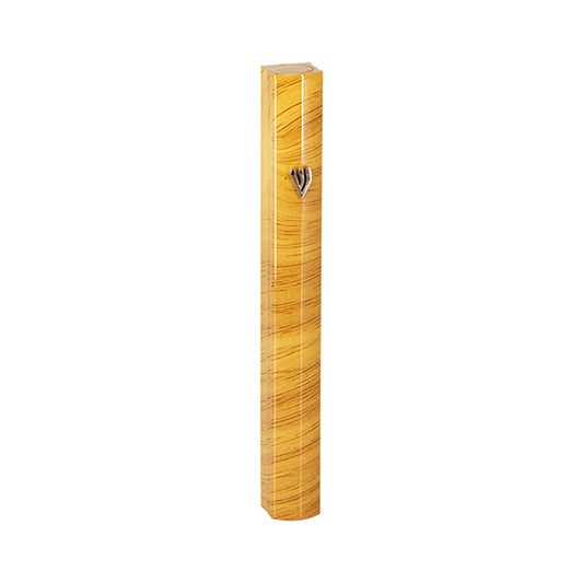 ART Judaica Aluminum Mezuzah 12 Cm 3d Painted - Brown Stripes