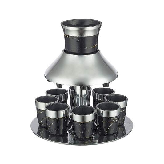 ART Judaica  Aluminum Wine Divider with 8 Small Cups 21 cm - Marble