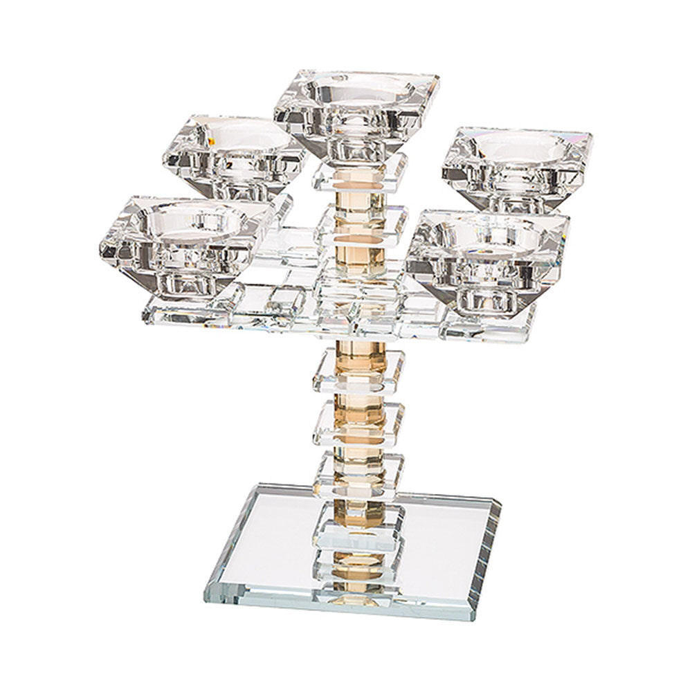 ART Judaica Crystal 5 Branch Candlesticks 19.5 cm