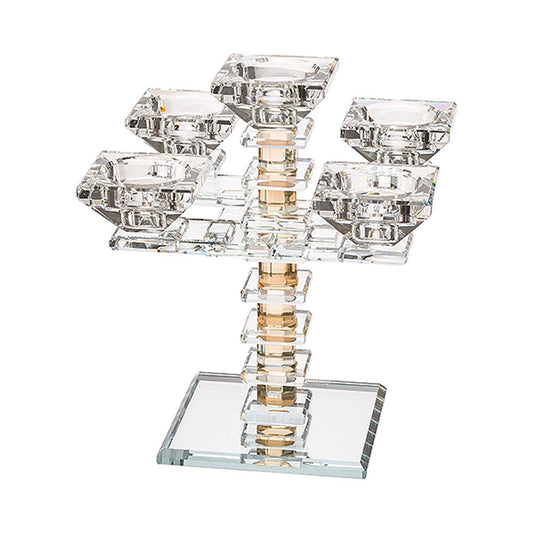 ART Judaica Crystal 5 Branch Candlesticks 19.5 cm