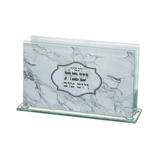 ART Judaica Glass Matches Holder 13x8cm With Print