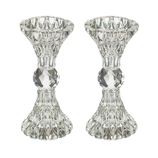 ART Judaica Crystal Elegant Candlesticks 13 cm