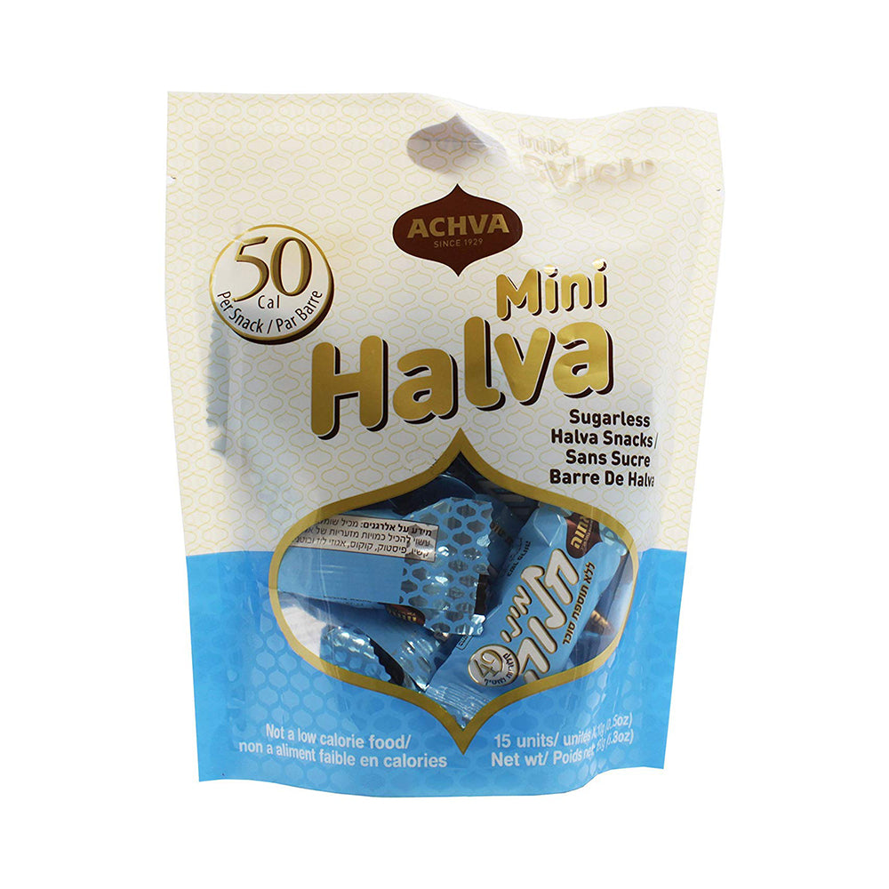 Achva Sugar Free Mini Halva Bars Snack Bag 15 x 0.35 oz