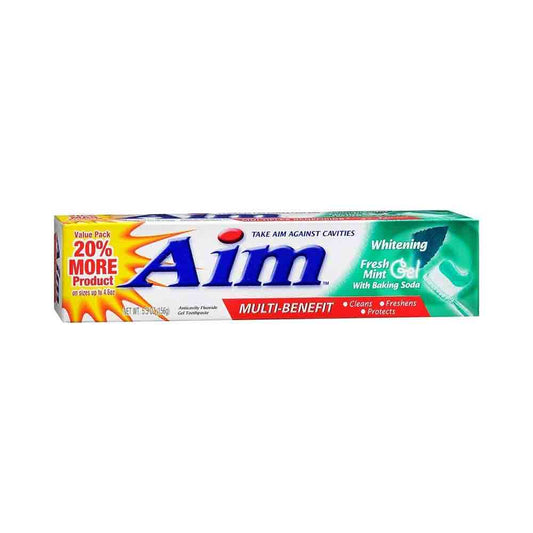 Aim Whitening Gel Toothpaste Fresh Mint With Baking Soda 5.5 oz