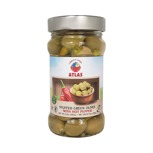 Atlas Stuffed Green Olives With Hot Pepper