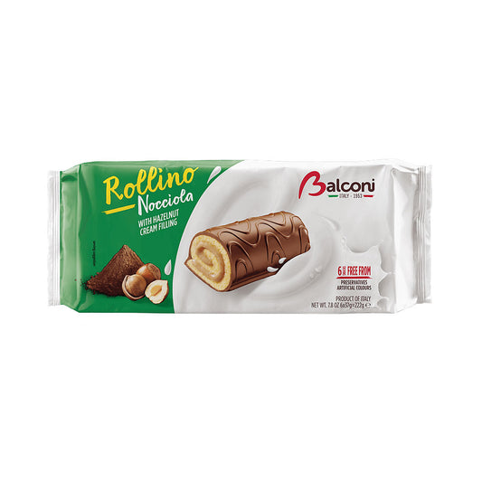 Balconi Rollino Nocciola Sponge Cake Filled With Hazelnut 7.8 oz