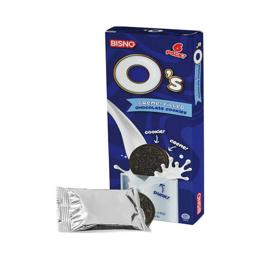 Bisno O's Chocolate Cookies with Creme Filled 8.5 oz