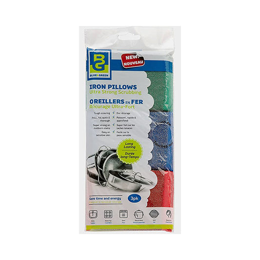 Blue &amp; Green 3 Scrubbing Iron Pillows
