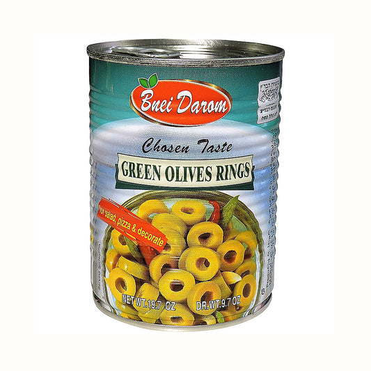 Bnei Darom Green Olives Rings 19.7 oz