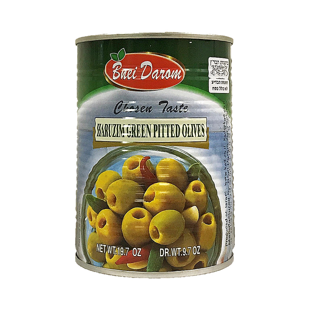 Bnei Darom Haruzim Green Pitted Olives 19.7 oz