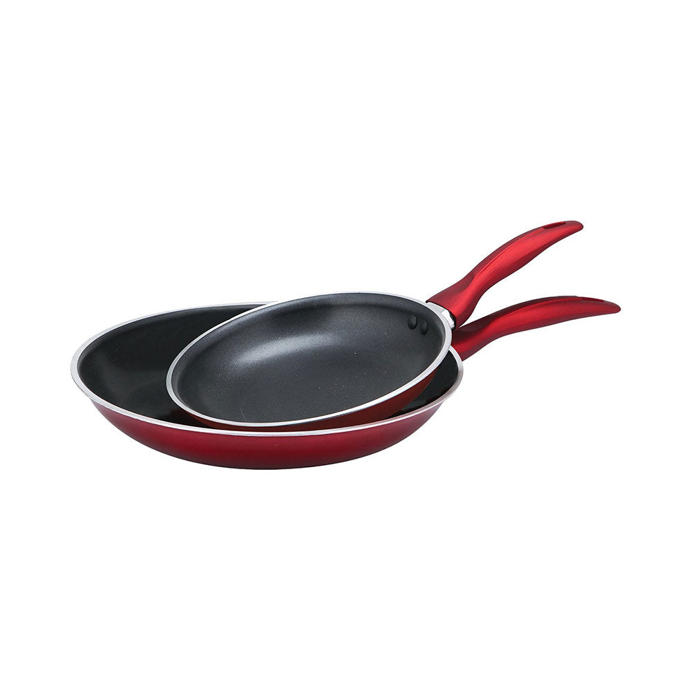 Brentwood 2 Piece Fry Pan Set 22/28cm Red