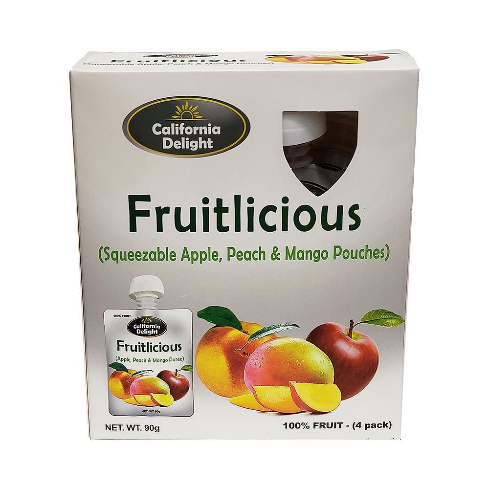 California Delight Frutilicious Squeezable Apple Peach &amp; Mango_Pouches 90gr