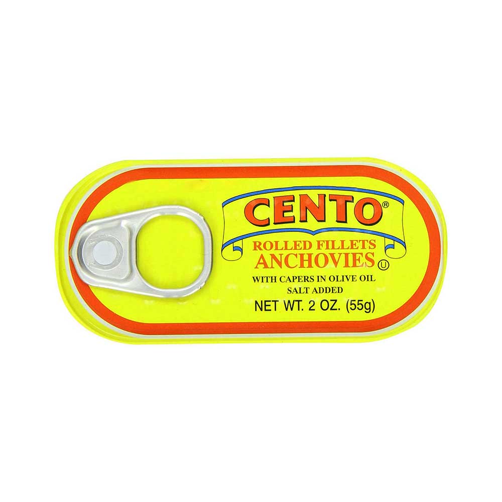 Cento Rolled Fillets Anchovies With Capers in Olive Oil 2oz