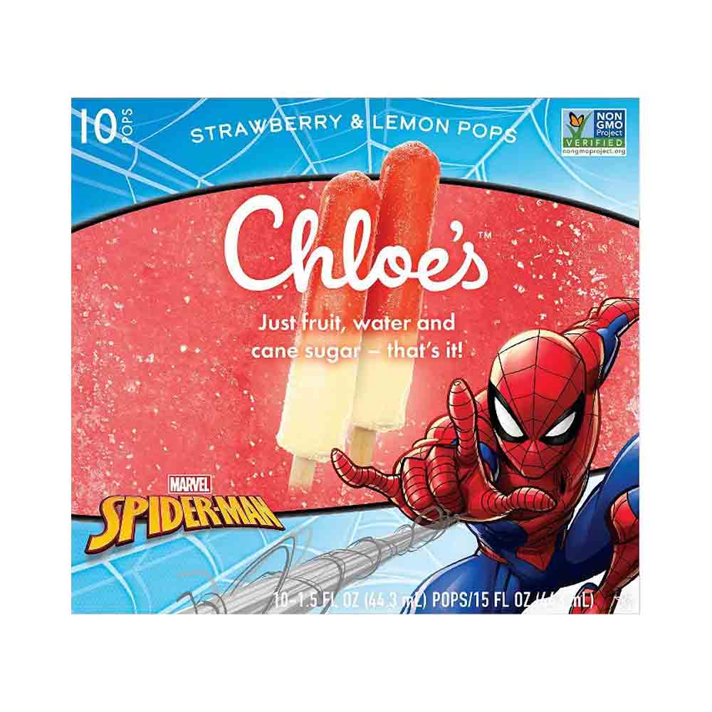Chloe's Spider-Man 10 Strawberry Lemon Pops 15 oz