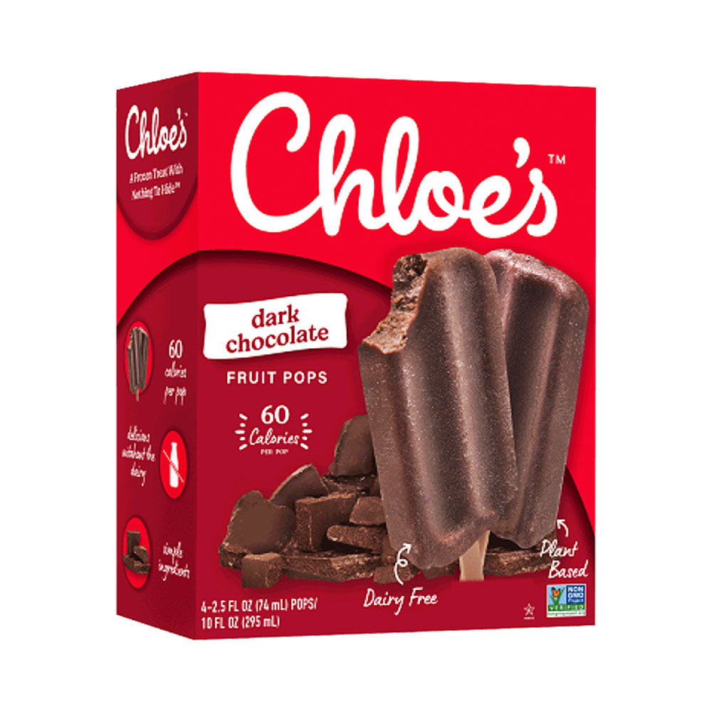Chloe's Dark Chocolate Fruit Pop 4 pk 10 oz