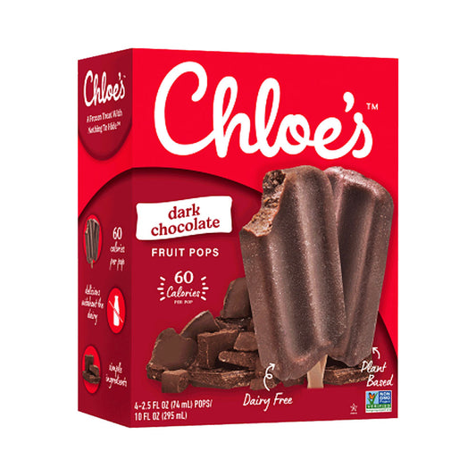 Chloe's Dark Chocolate Fruit Pop 4 pk 10 oz