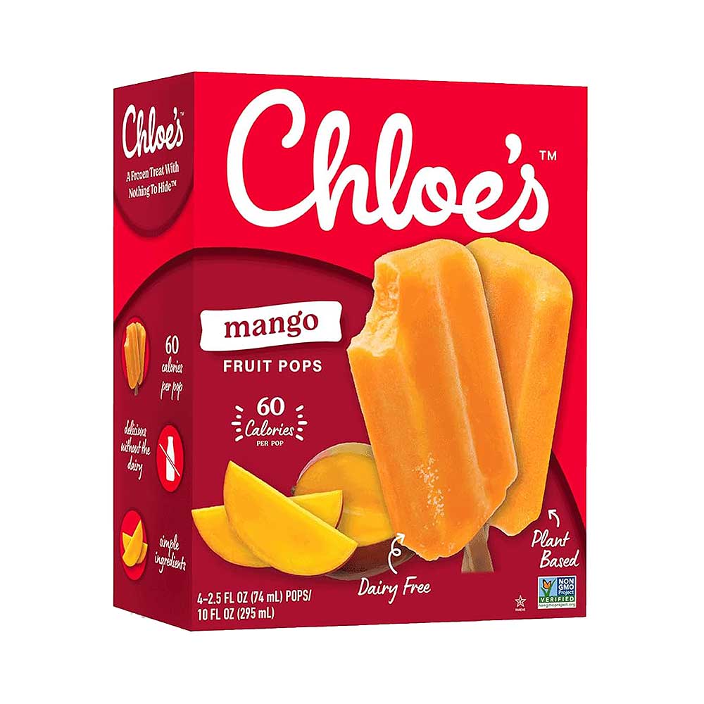 Chloe's Soft Serve Fruit Popsicle Mango 4x2.5fl
