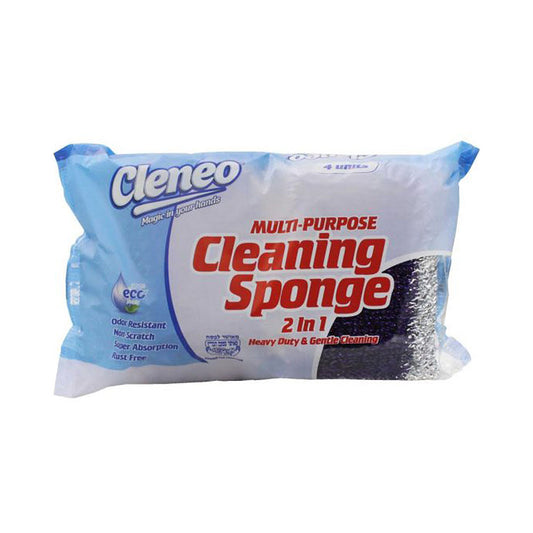 Cleneo 2 In 1 Multi Purpose Cleaning Sponge  4pc