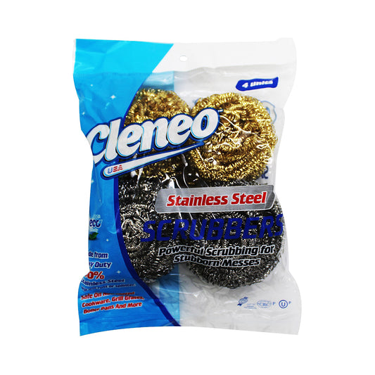 Cleneo Stainless Steel Scrubbers 4 ct