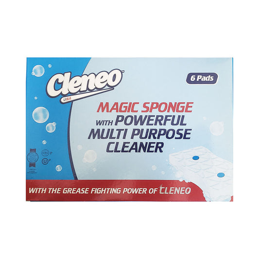 Cleneo Magic Sponge With Powerful Multipurpose Cleaner  6pk