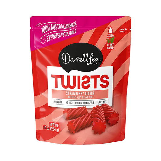 Darrell Lea Twists Strawberry Flavor 10 oz
