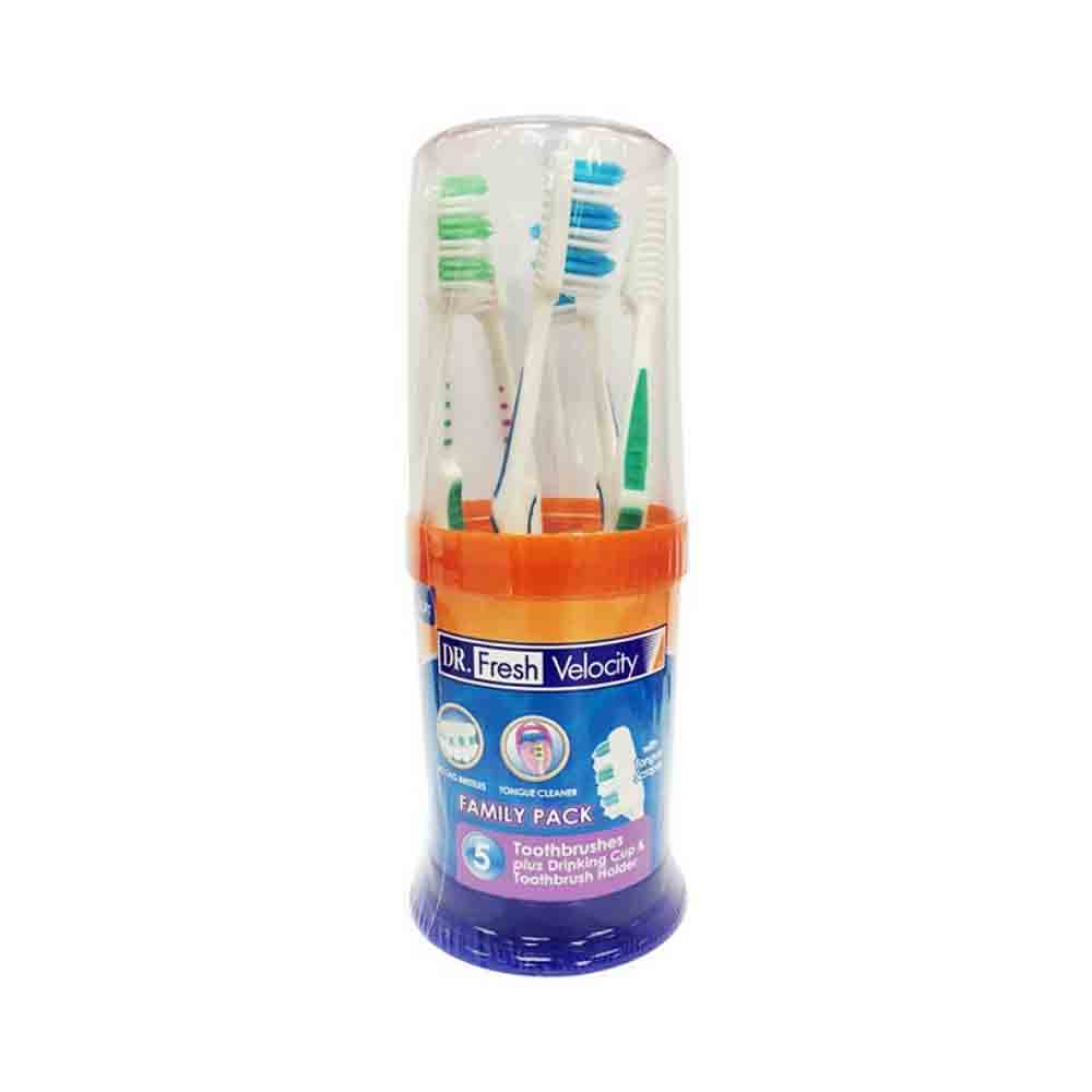 Dr. Fresh Family Pack 5 Soft Toothbrushes
