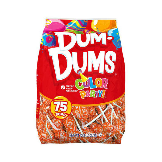 Dum Dums Orange Color Party Pops 75 ct