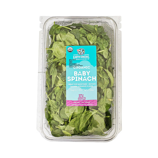 Earth Greens Organic Baby Spinach 1 lb