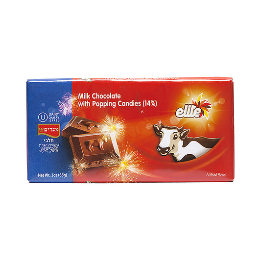 Elite Megadim Milk Chocolate With Popping Candies 3 oz