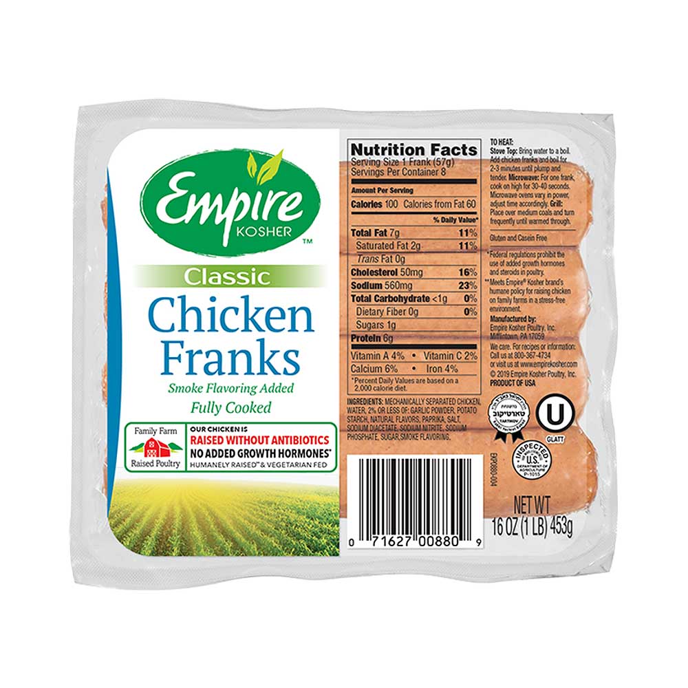 Empire 8 Classic Chicken Franks 16 oz